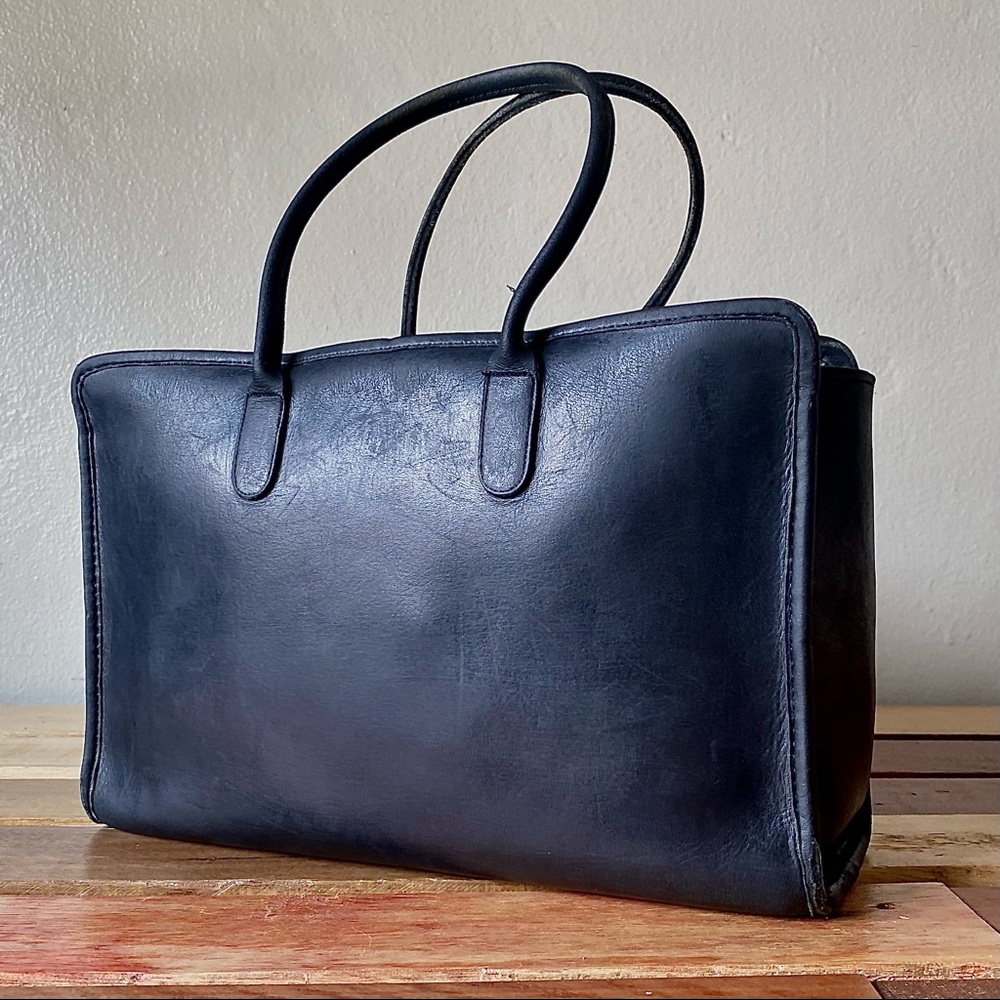 Vintage Coach 👜 70’s NYC Standard Tote Dk Blue - Picture 2 of 7